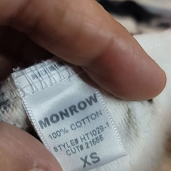 Monrow OVERSIZED Supersoft Painter Tie-Dye Boyfriend Sweatshirt Size XS Crop Top - Picture 7 of 7